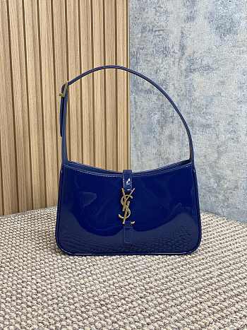 YSL LE 5 À 7 Shoulder Bag Blue Patent 23x16x6.5cm