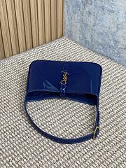 YSL LE 5 À 7 Shoulder Bag Blue Patent 23x16x6.5cm - 6