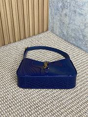 YSL LE 5 À 7 Shoulder Bag Blue Patent 23x16x6.5cm - 5