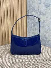 YSL LE 5 À 7 Shoulder Bag Blue Patent 23x16x6.5cm - 3