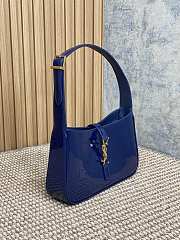 YSL LE 5 À 7 Shoulder Bag Blue Patent 23x16x6.5cm - 4