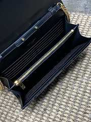 YSL Envelope Wallet Bag Black Patent Gold 22.5x14x4cm - 5