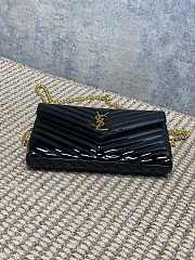 YSL Envelope Wallet Bag Black Patent Gold 22.5x14x4cm - 2
