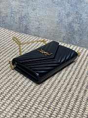YSL Envelope Wallet Bag Black Patent Gold 22.5x14x4cm - 3