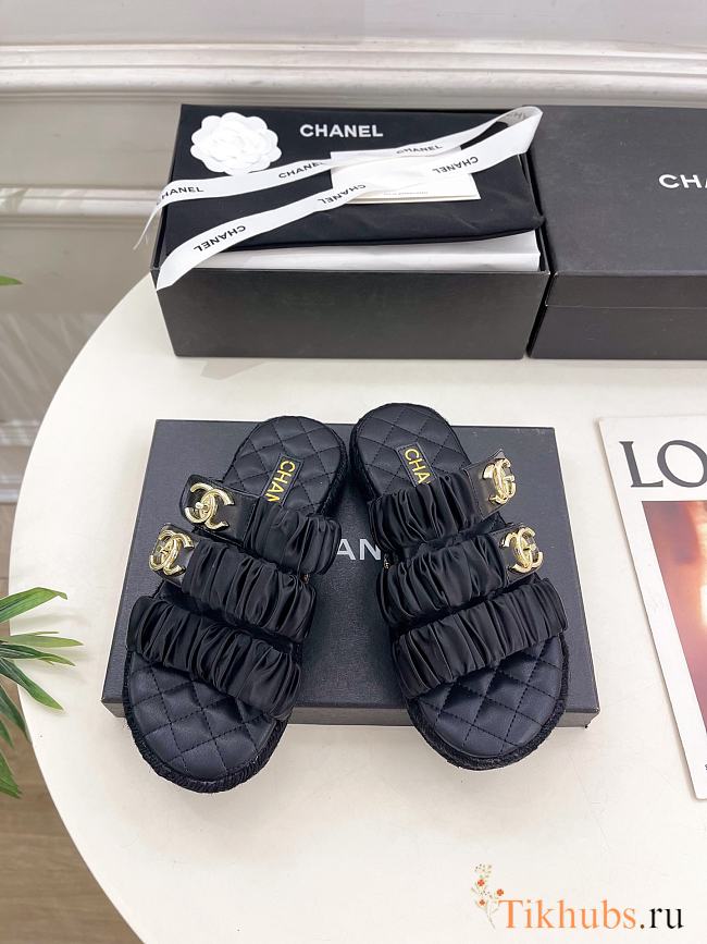 Chanel Black Slides 23 - 1