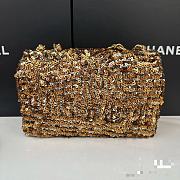 Chanel Flap Bag Gold Sequins 21x14x8cm - 3