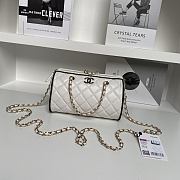 Chanel 25P Clutch With Chain White & Black 18.5x11.5x11cm - 1