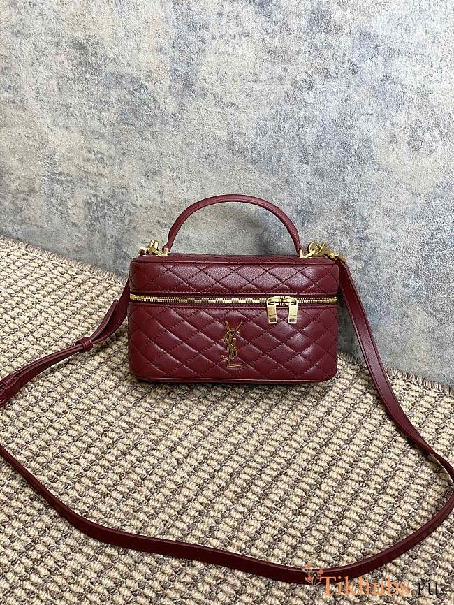 YSL Gaby Mini Vanity Bag Red Wine 18x11x6.5cm - 1