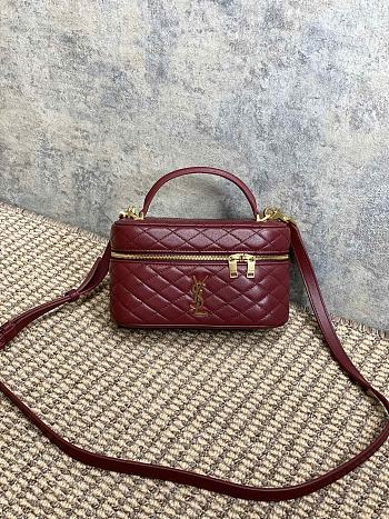 YSL Gaby Mini Vanity Bag Red Wine 18x11x6.5cm