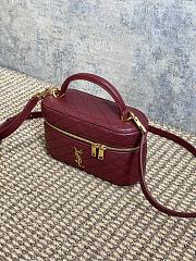 YSL Gaby Mini Vanity Bag Red Wine 18x11x6.5cm - 5