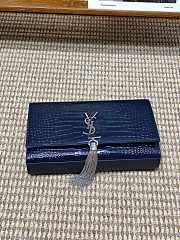 YSL Kate Bag Blue Silver Crocodile 24x14.5x5.5cm - 4