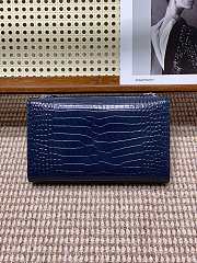 YSL Kate Bag Blue Silver Crocodile 24x14.5x5.5cm - 3