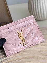 YSL Card Case Pink Gold 10x7.5x0.5cm - 3