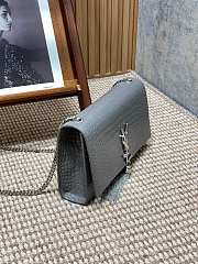 YSL Kate Bag Grey Silver Crocodile 24x14.5x5.5cm - 5