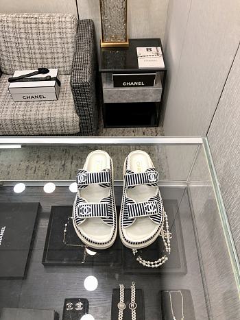 Chanel Black White Sandal Slides