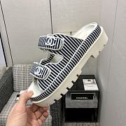 Chanel Black White Sandal Slides - 4