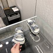 Chanel Black White Sandal Slides - 3