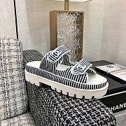 Chanel Black White Sandal Slides - 2