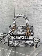 Dior Lady D-lite Bag White Black Scotland 24x11x20cm - 1