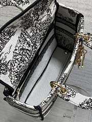 Dior Lady D-lite Bag White Black Scotland 24x11x20cm - 5