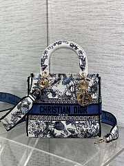 Dior Lady D-lite Bag Around The World Blue 24x11x20cm - 1