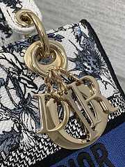 Dior Lady D-lite Bag Around The World Blue 24x11x20cm - 5