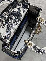 Dior Lady D-lite Bag Around The World Blue 24x11x20cm - 2