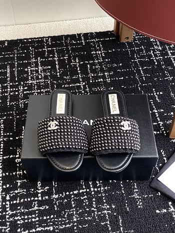 Chanel Black Slides 24