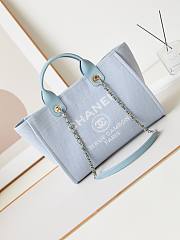 Chanel Shopping Tote Deauville Blue Bag 33cm - 1