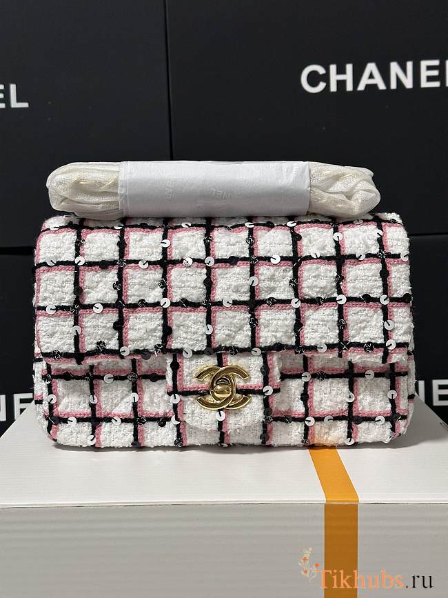 Chanel Flap Bag Multicolor White 20cm - 1