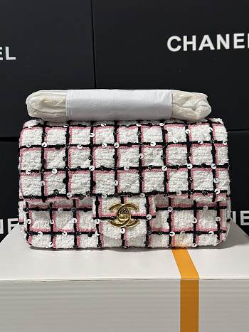 Chanel Flap Bag Multicolor White 20cm