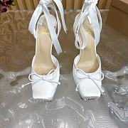 Christian Louboutin Cassia Lace Up 100mm White Pumps - 5