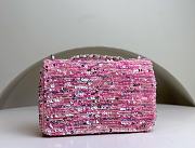Chanel Flap Bag Sequins Pink 20x15x7cm - 3