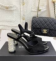 Chanel Sandal Heel Black Suede 8cm - 1