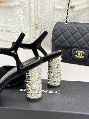 Chanel Sandal Heel Black Suede 8cm - 4