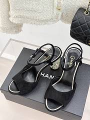 Chanel Sandal Heel Black Suede 8cm - 3