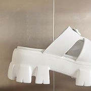 Prada White Rubber Monolith Slides - 5