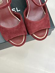 Chanel Sandal Heel Red Suede 8cm - 2