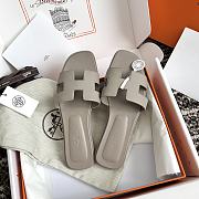 Hermes Oran Grey Slides - 5