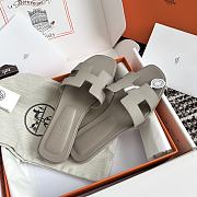 Hermes Oran Grey Slides - 4