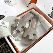 Hermes Oran Grey Slides - 3