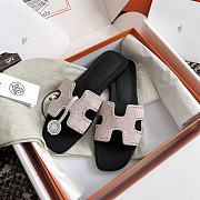 Hermes Oran Sandal Rose Porcelaine Slides - 5