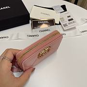 Chanel 19 Zip Coin Pink Lambskin 11.5x8cm - 5