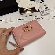 Chanel 19 Zip Coin Pink Lambskin 11.5x8cm - 4