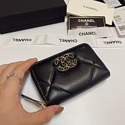 Chanel 19 Zip Coin Black Lambskin 11.5x8cm - 3