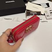 Chanel 19 Zip Coin Red Lambskin 11.5x8cm - 5