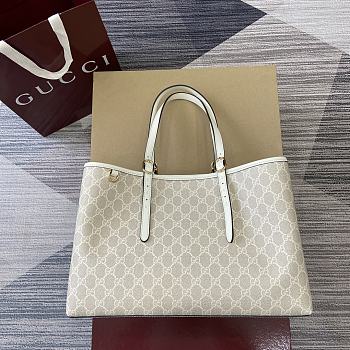 Gucci GG Emblem Medium Tote Bag Beige 38x25x15cm