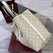 Gucci GG Emblem Medium Tote Bag Beige 38x25x15cm - 5
