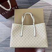 Gucci GG Emblem Medium Tote Bag Beige 38x25x15cm - 2