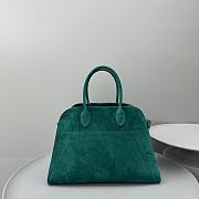 The Row Margaux 15 Suede Top Handle Bag Green 38.5x16x30cm - 6